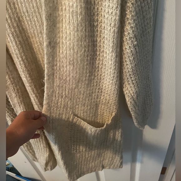 American Eagle Cozy Cream Open-Front Sweater/Cardigan Size XS - Picture 3 of 4